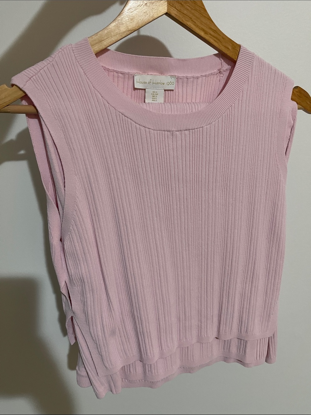 NWOT Matching Set House of Harlow Light Pink Ribbed Sleeveless Top & Skirt Small